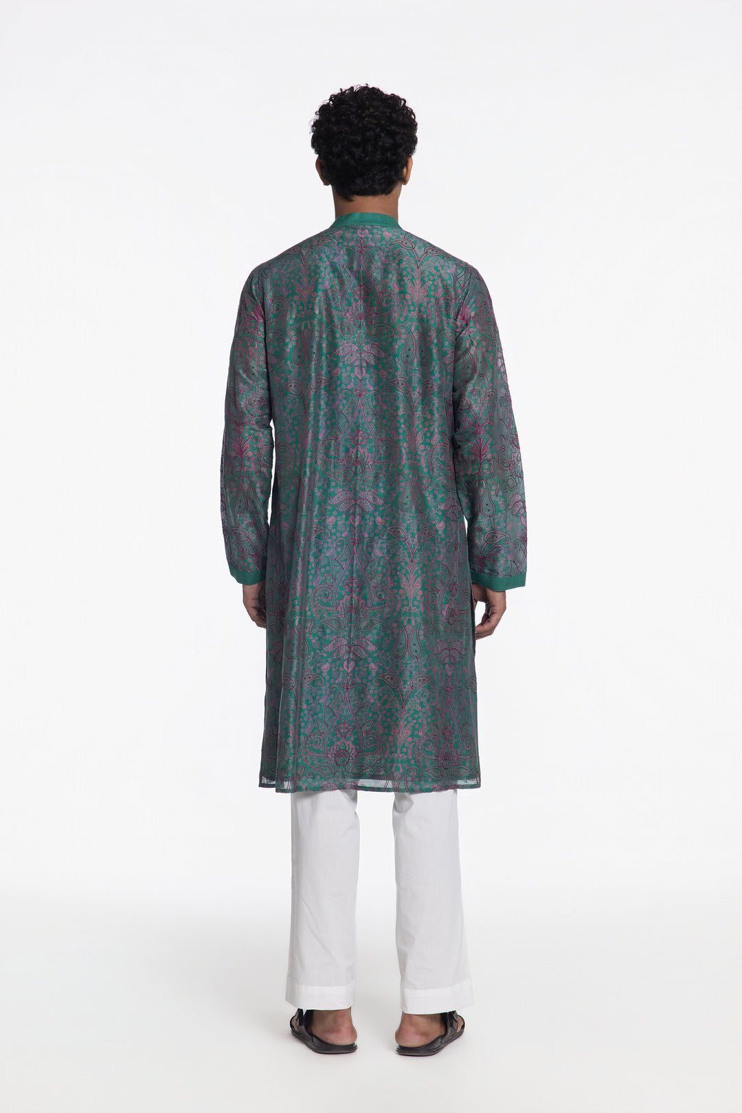 MIDNIGHT TEAL PRINTED KURTA-Kurta-Siddhartha Bansal
