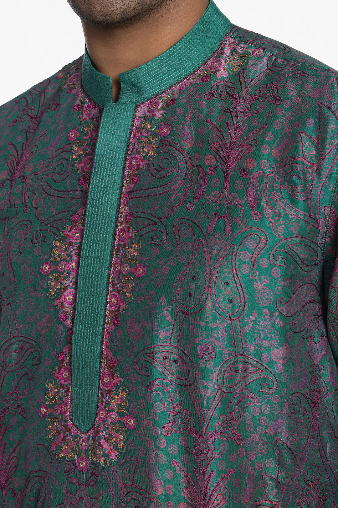 MIDNIGHT TEAL PRINTED KURTA-Kurta-Siddhartha Bansal