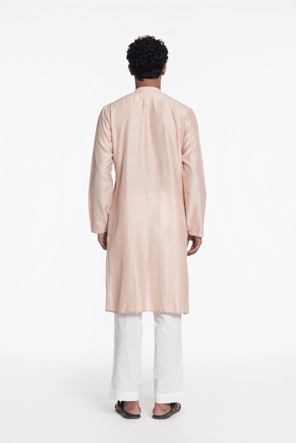 BLUSH PEACH PINTUCK KURTA-Kurta-Siddhartha Bansal
