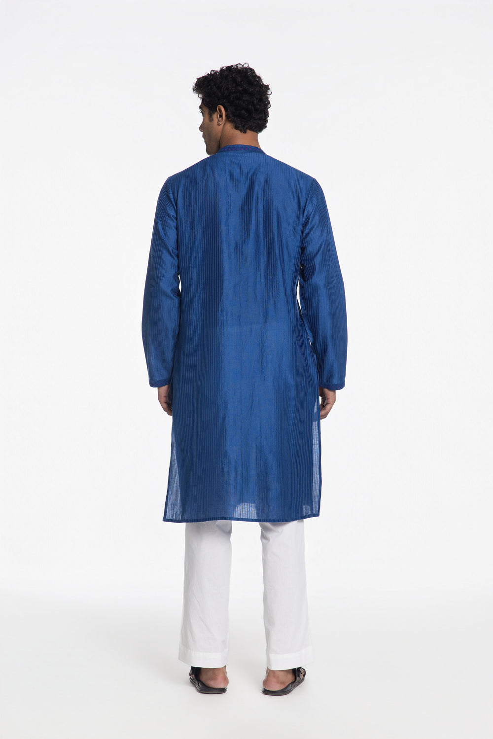ROYAL BLUE PINTUCK KURTA-Kurta-Siddhartha Bansal