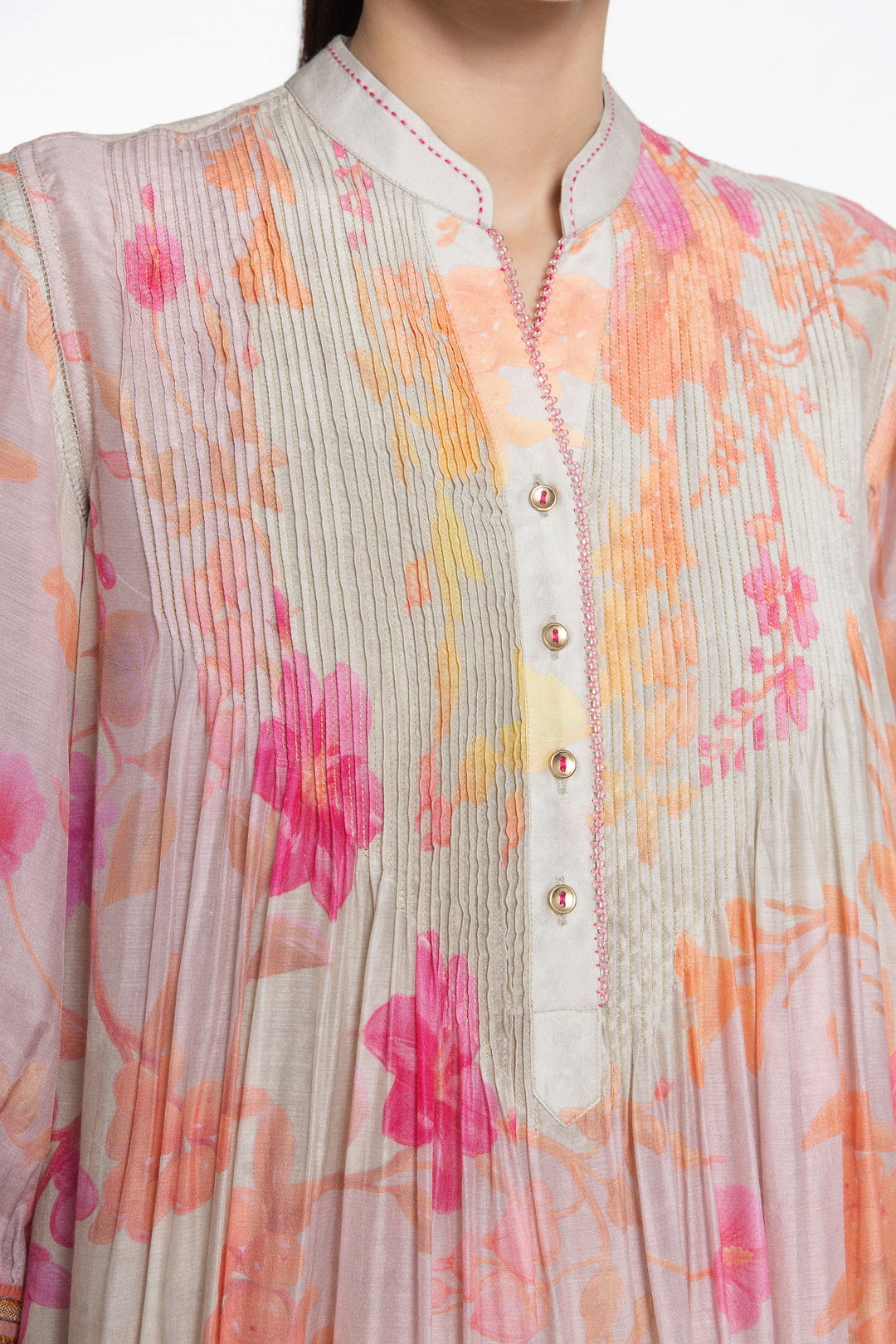 RANGREZ BLUSH 
PINTUCK KURTA