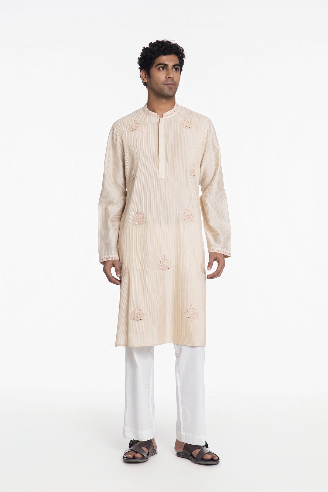 PEARL IVORY PINTUCK KURTA-Kurta-Siddhartha Bansal