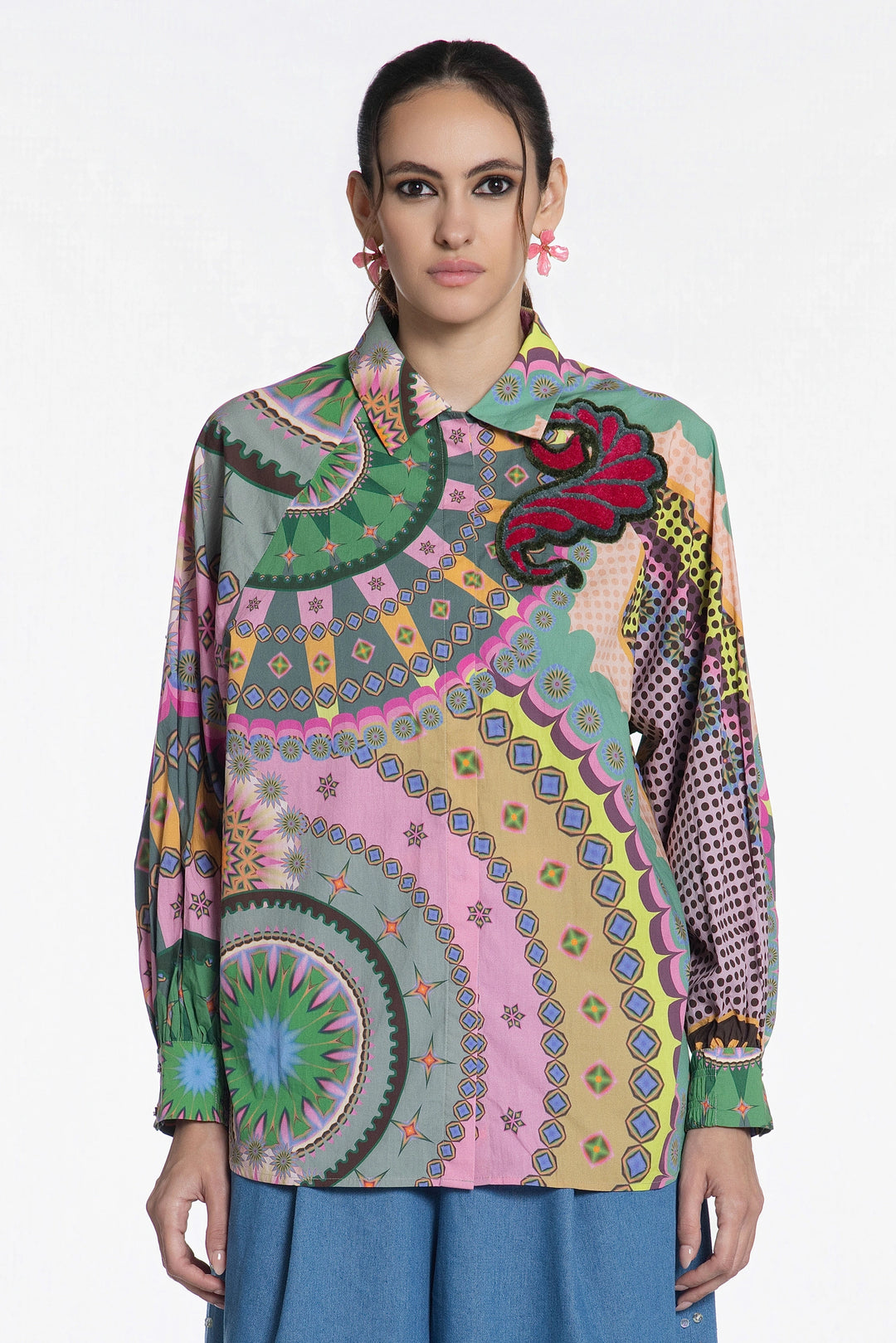 Emerald Carnival Cotton Shirt-Shirts-Siddhartha Bansal