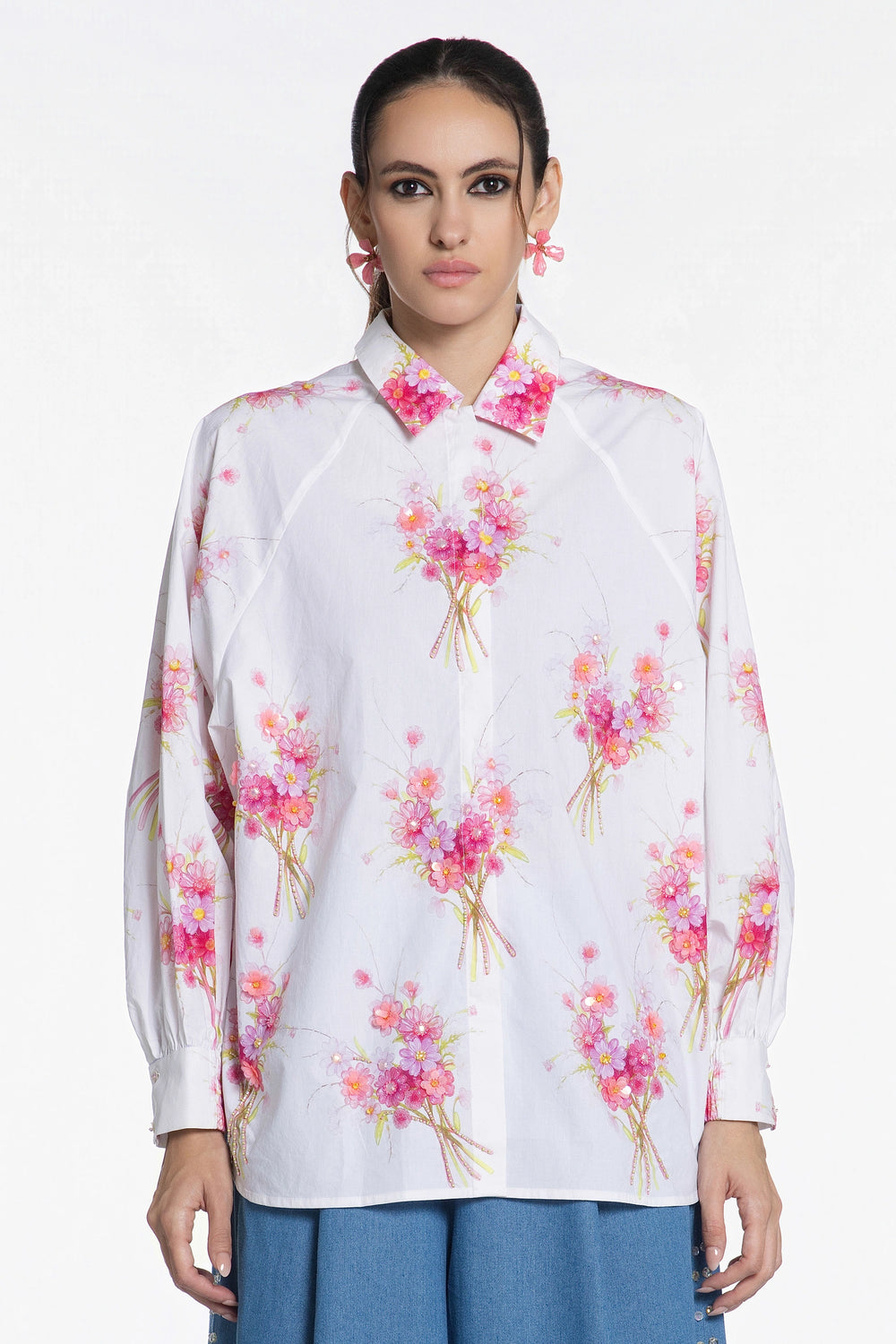 Cosmic Meadow Bouquet Cotton Shirt-Shirts-Siddhartha Bansal