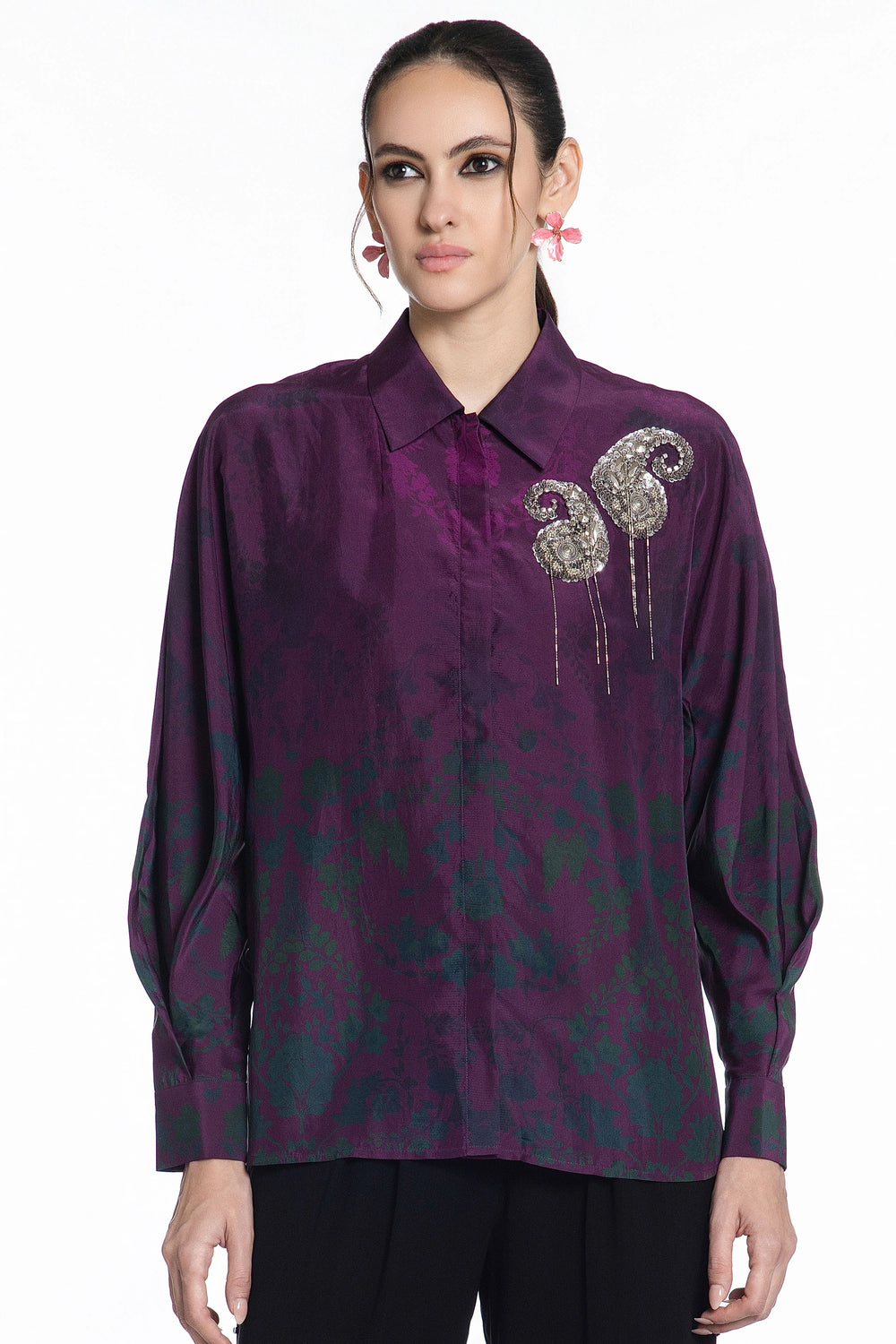 Deep Orchid Twilight Paisley Shirt-Shirts-Siddhartha Bansal
