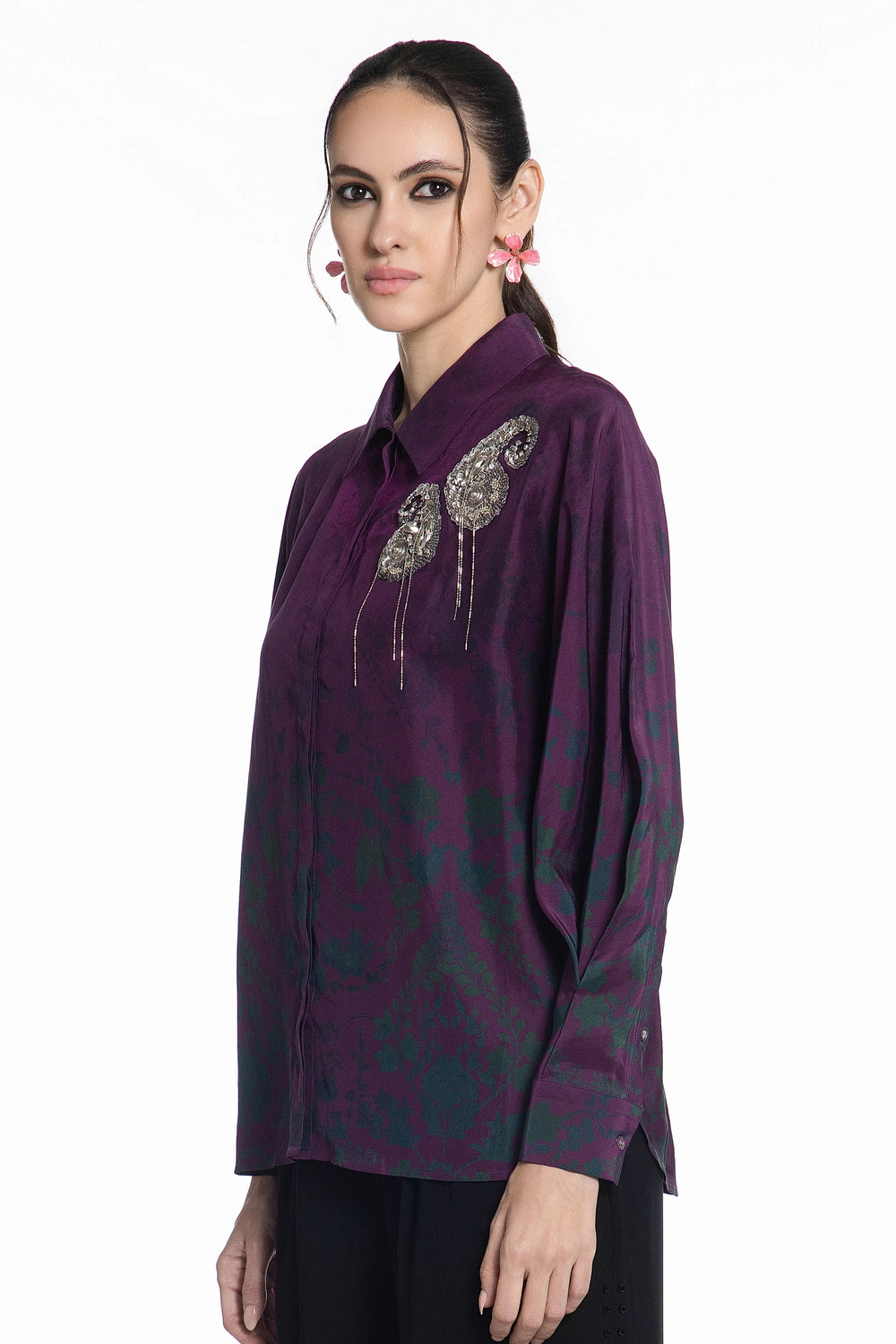 Deep Orchid Twilight Paisley Shirt-Shirts-Siddhartha Bansal