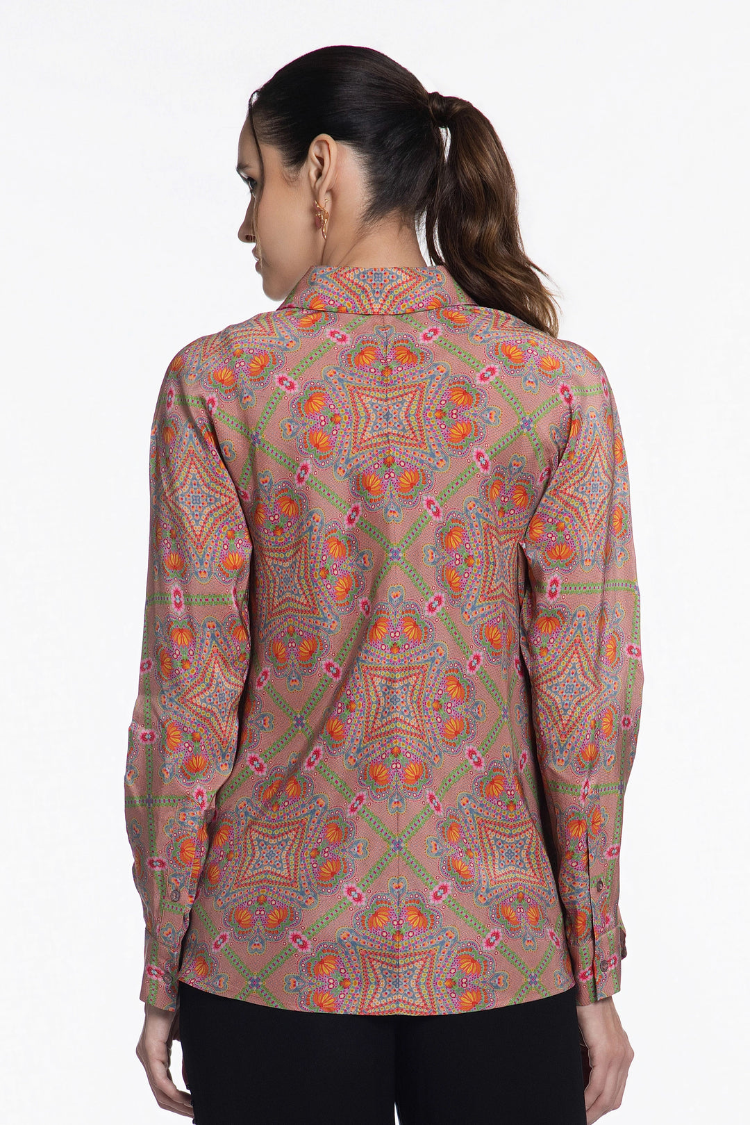 Coral Matrix Odyssey Silk Shirt-Shirts-Siddhartha Bansal
