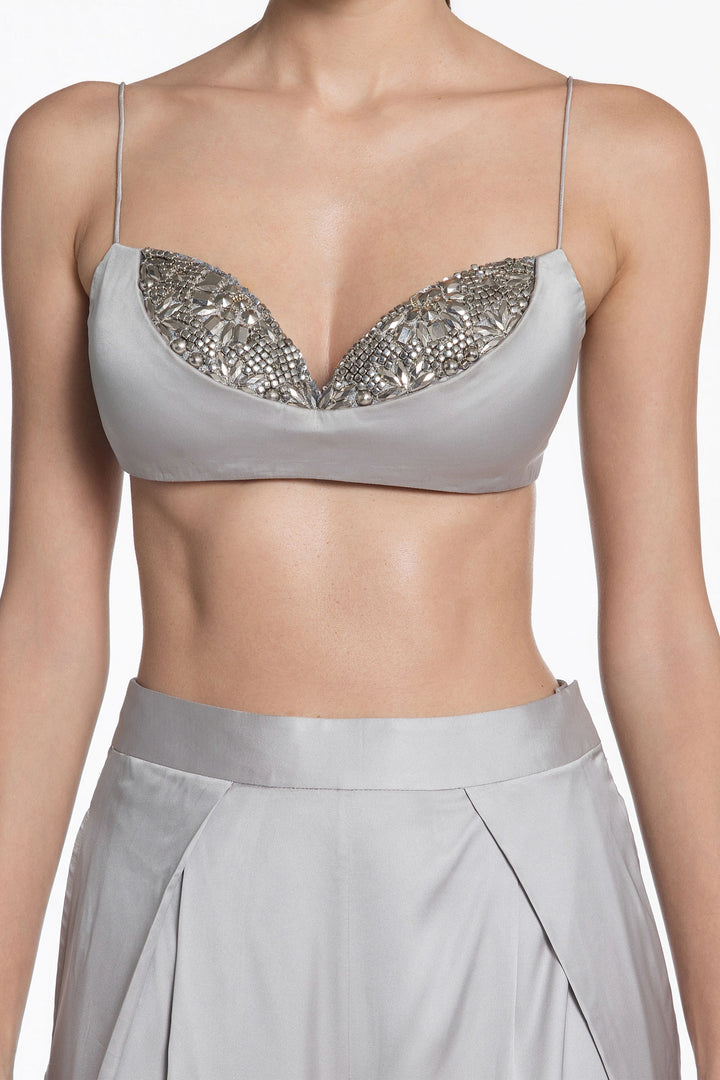 Lambani Style Front Open Jacket Pants And Brallete Set-Jacket-Siddhartha Bansal