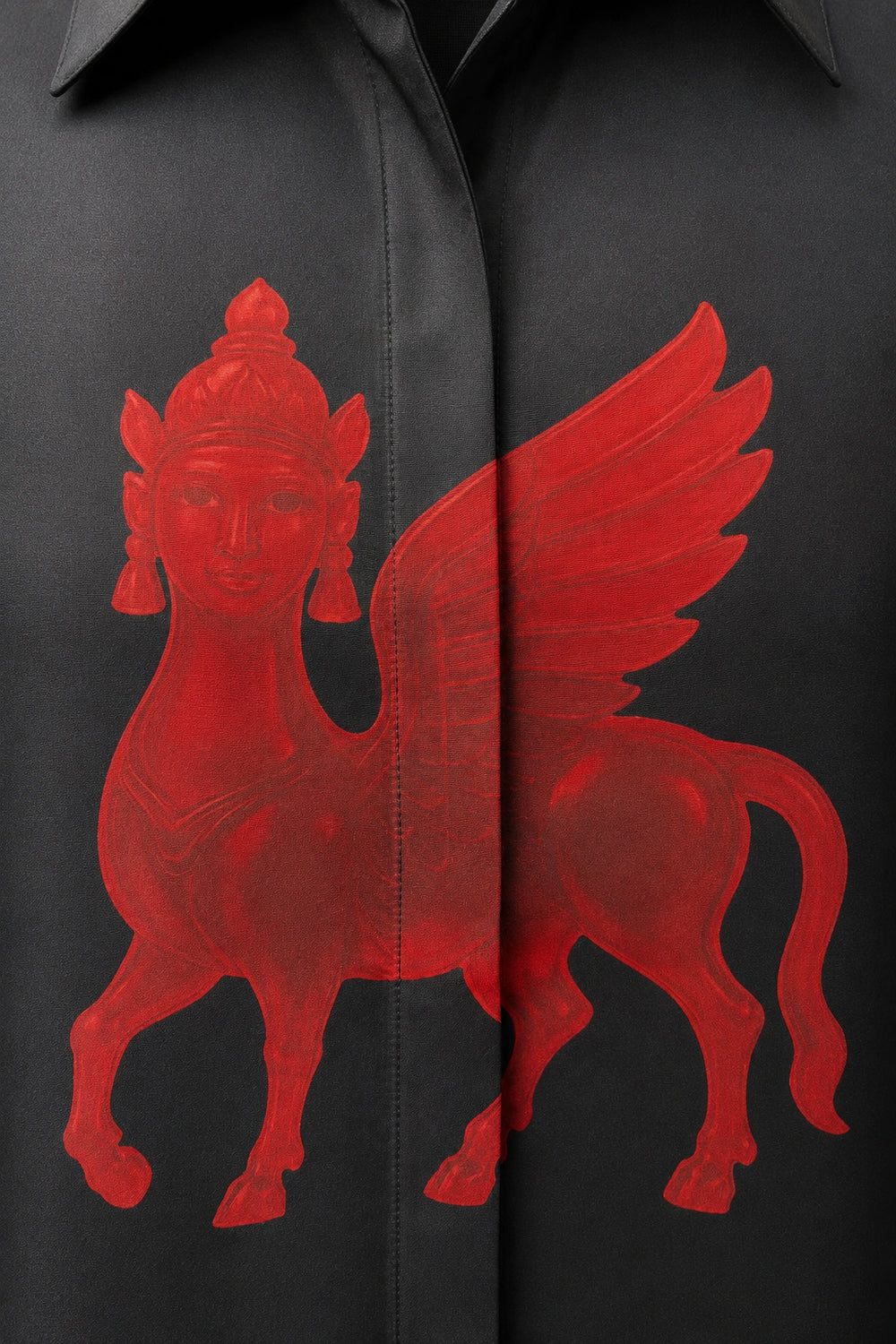 Obsidian Kamdhenu Silk Shirt-Shirts-Siddhartha Bansal