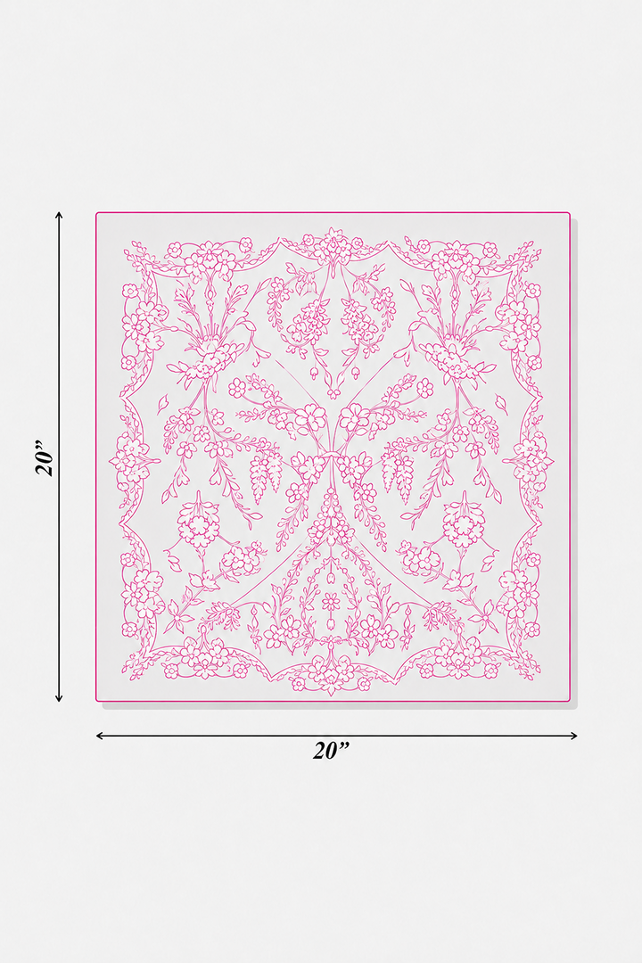 Aqua Pink  Petals Scarf