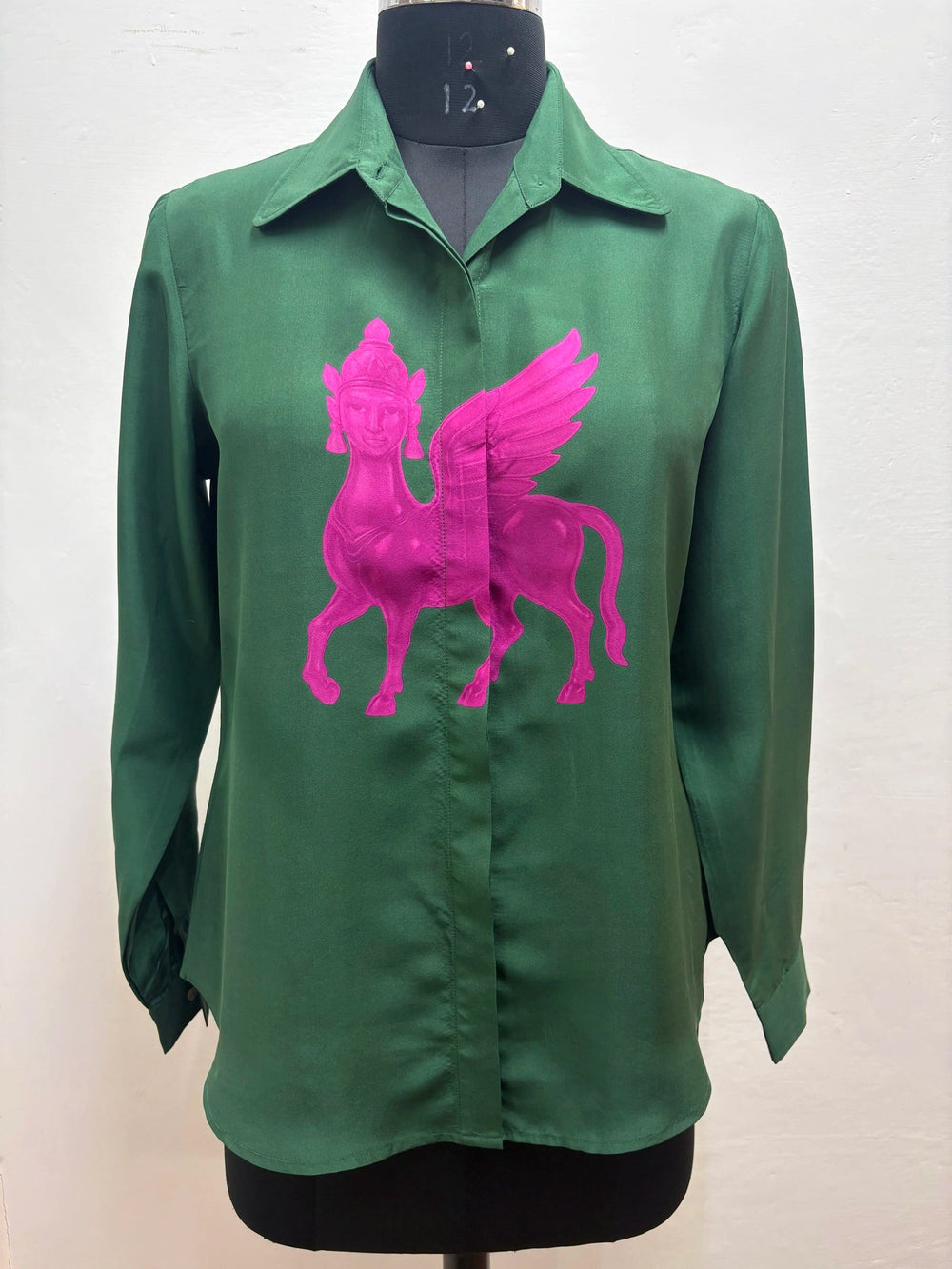 Emerald Kamdhenu Silk Shirt-Shirts-Siddhartha Bansal