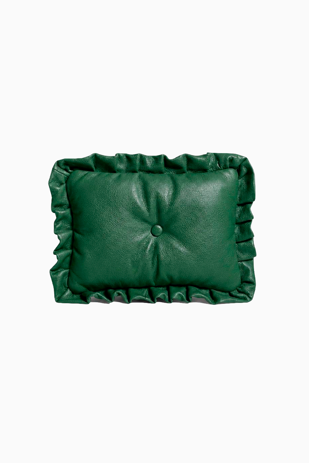Emerald Green Ruffle Cushion Clutch-Bags-Siddhartha Bansal