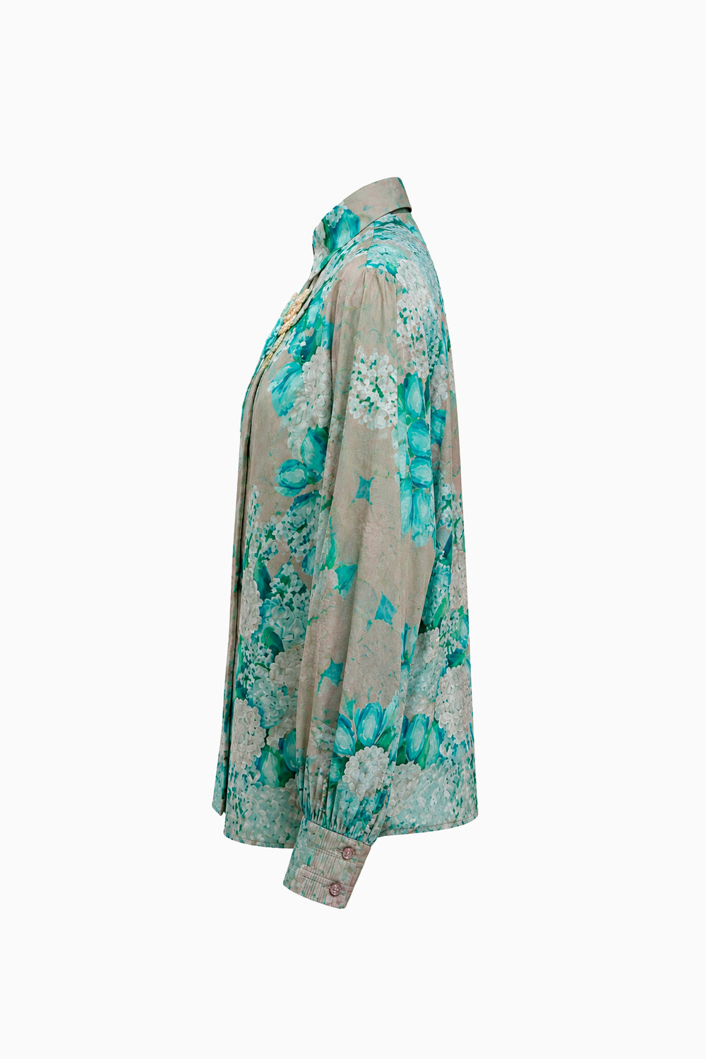 Teal Bloom Rhapsody Shirt-Shirts-Siddhartha Bansal