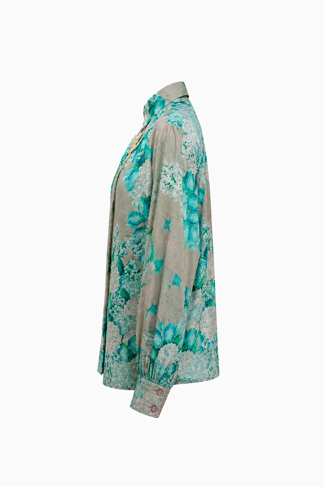 Teal Bloom Rhapsody Shirt-Shirts-Siddhartha Bansal