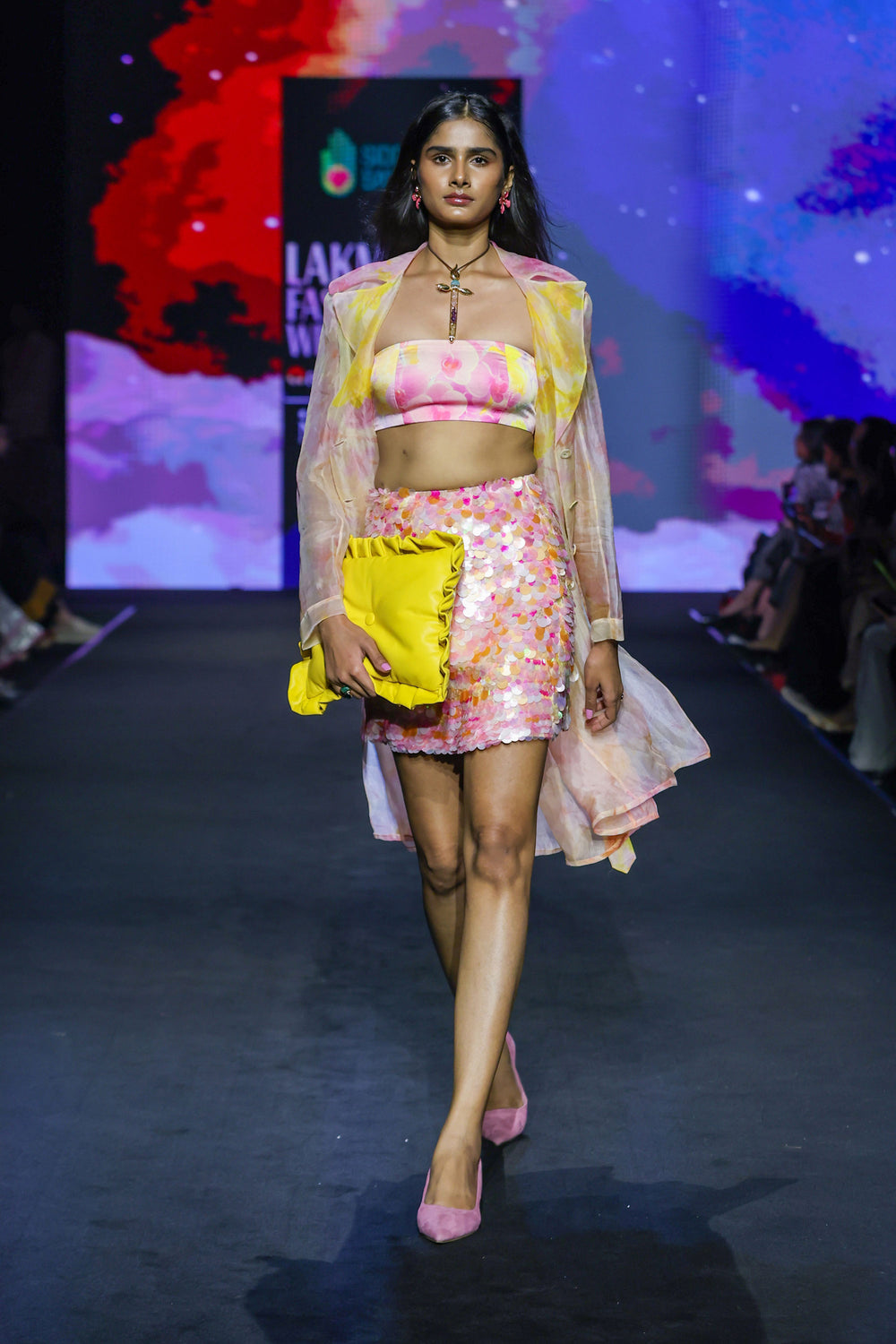 Sunshine Yellow Ruffle Cushion Clutch-Bags-Siddhartha Bansal