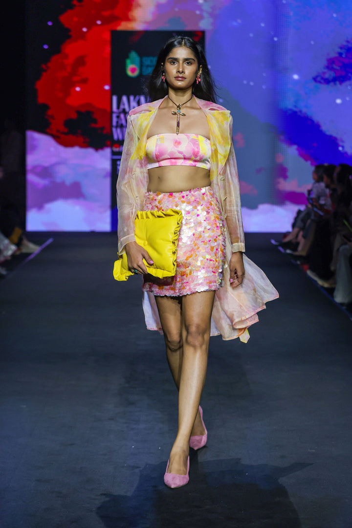 Sunshine Yellow Ruffle Cushion Clutch-Bags-Siddhartha Bansal