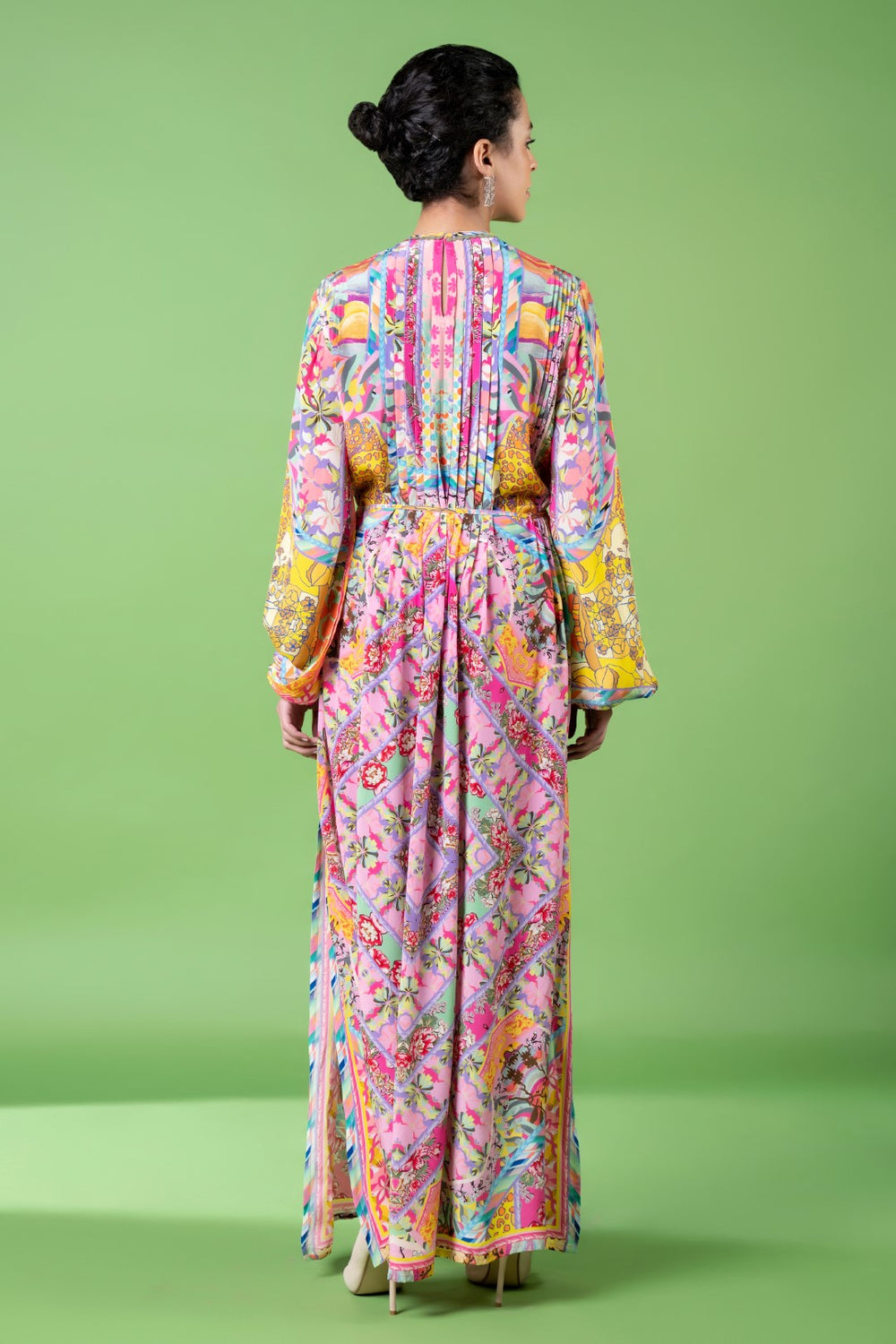 Mix Print Kaftan Dress-Siddhartha Bansal