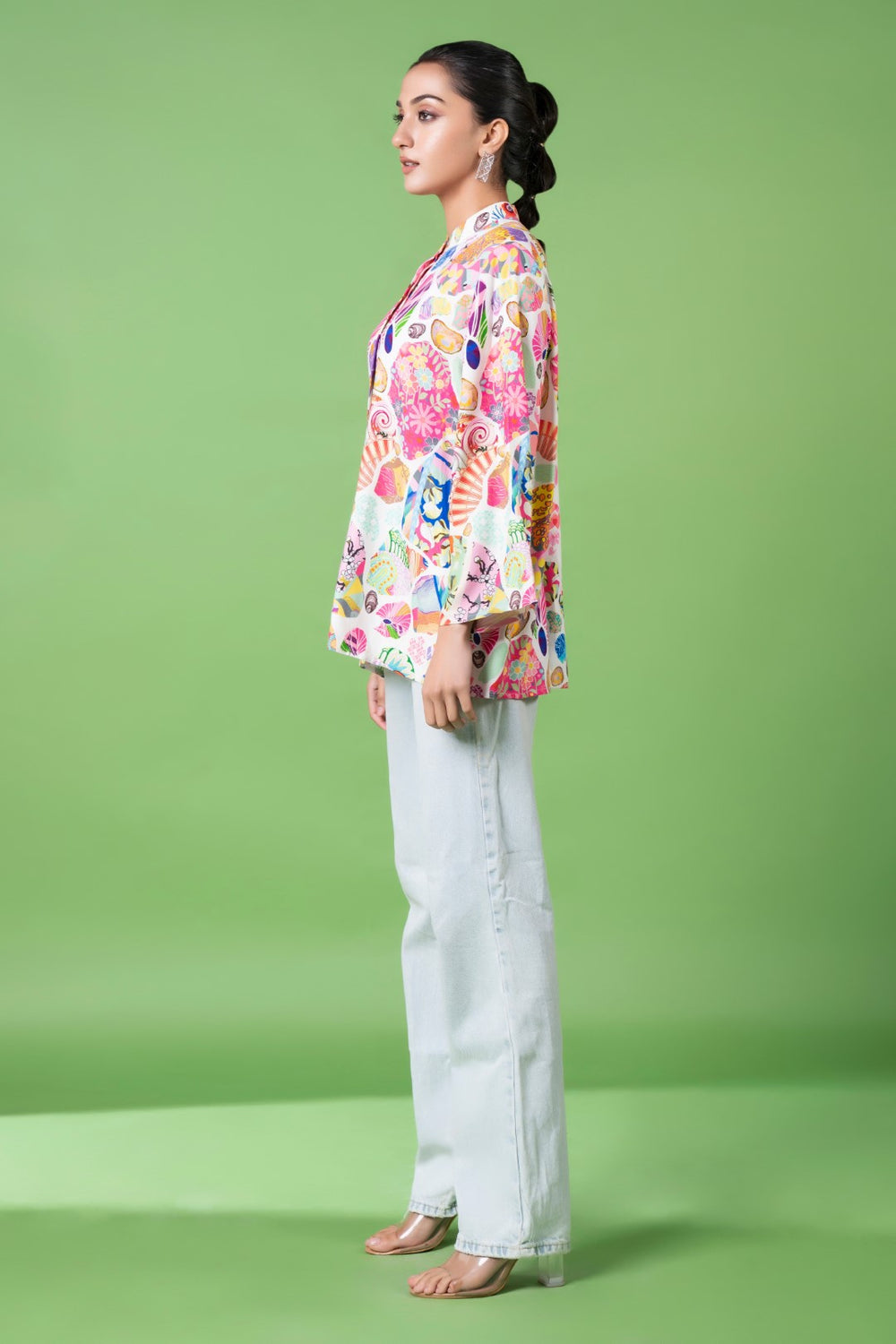White Block Print Shirt-Siddhartha Bansal