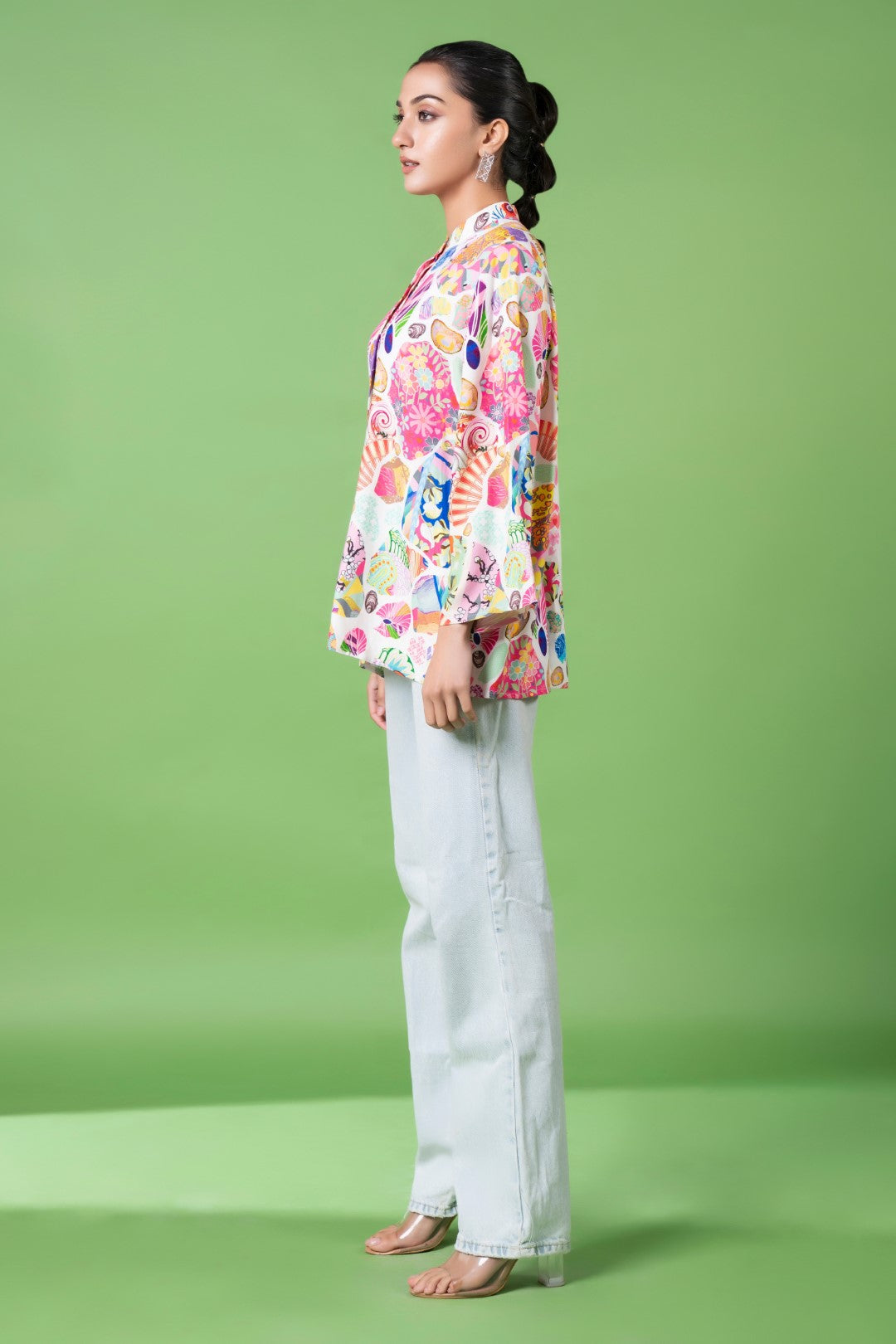 White Block Print Shirt-Siddhartha Bansal