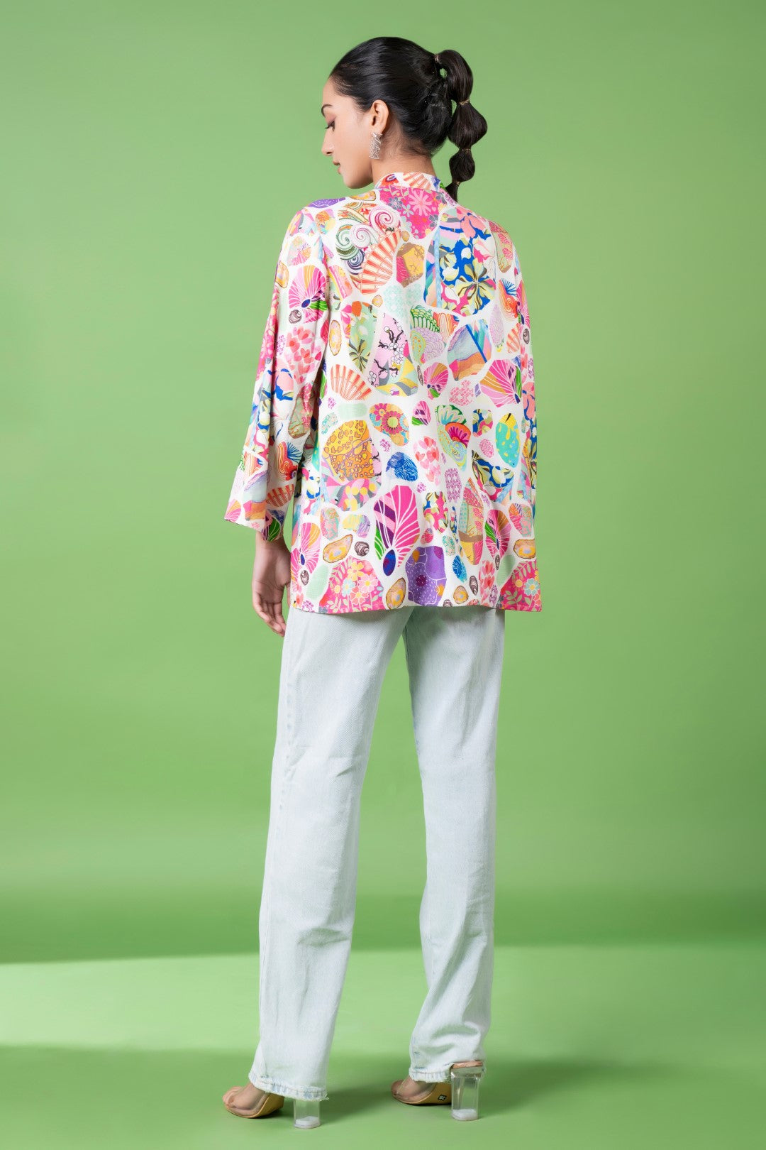 White Block Print Shirt-Siddhartha Bansal