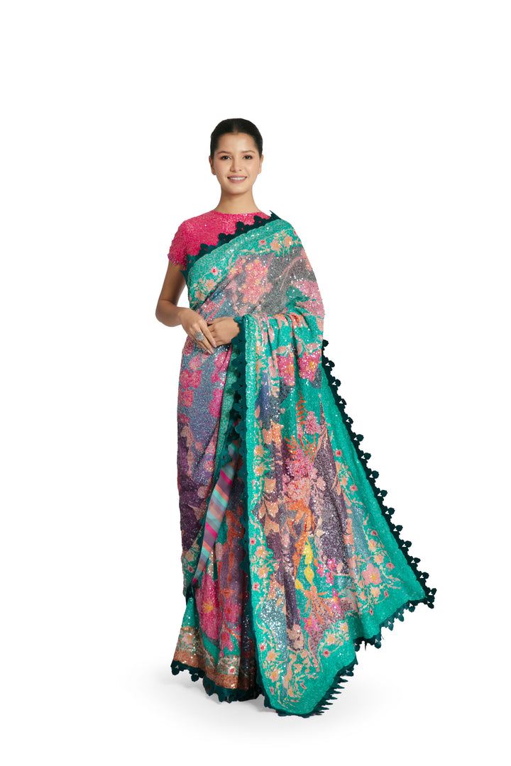 PARADISE SAREE SET-Saree, Indian Wear-Siddhartha Bansal