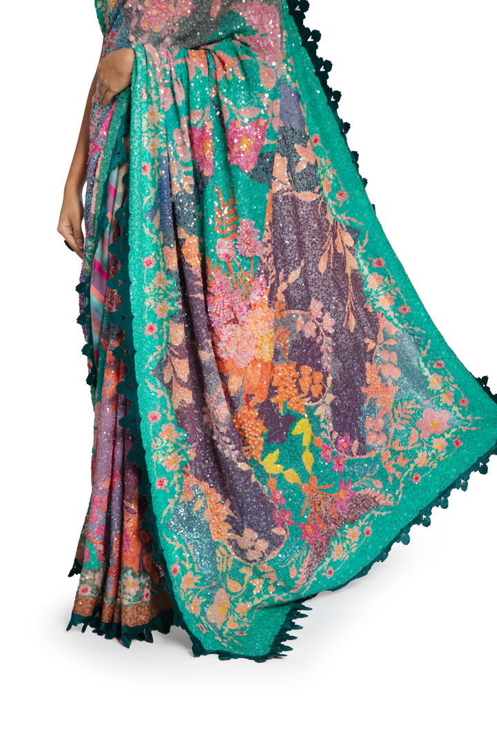 PARADISE SAREE SET-Saree, Indian Wear-Siddhartha Bansal