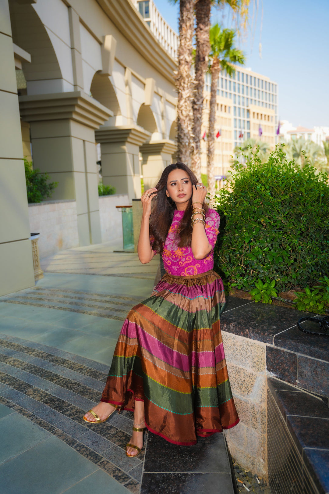 Sargun Mehta in Peacock Skirt Set
