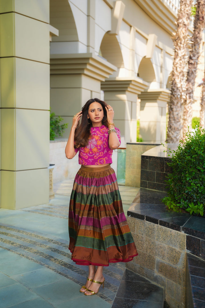 Sargun Mehta in Peacock Skirt Set