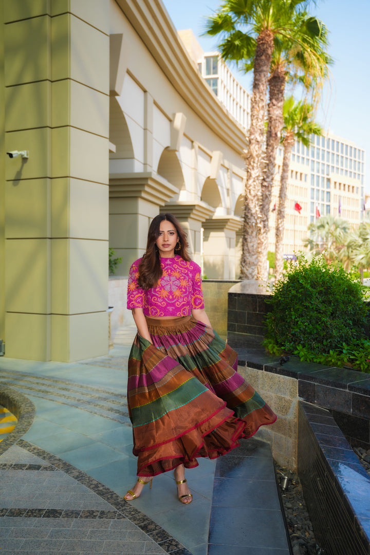 Sargun Mehta in Peacock Skirt Set
