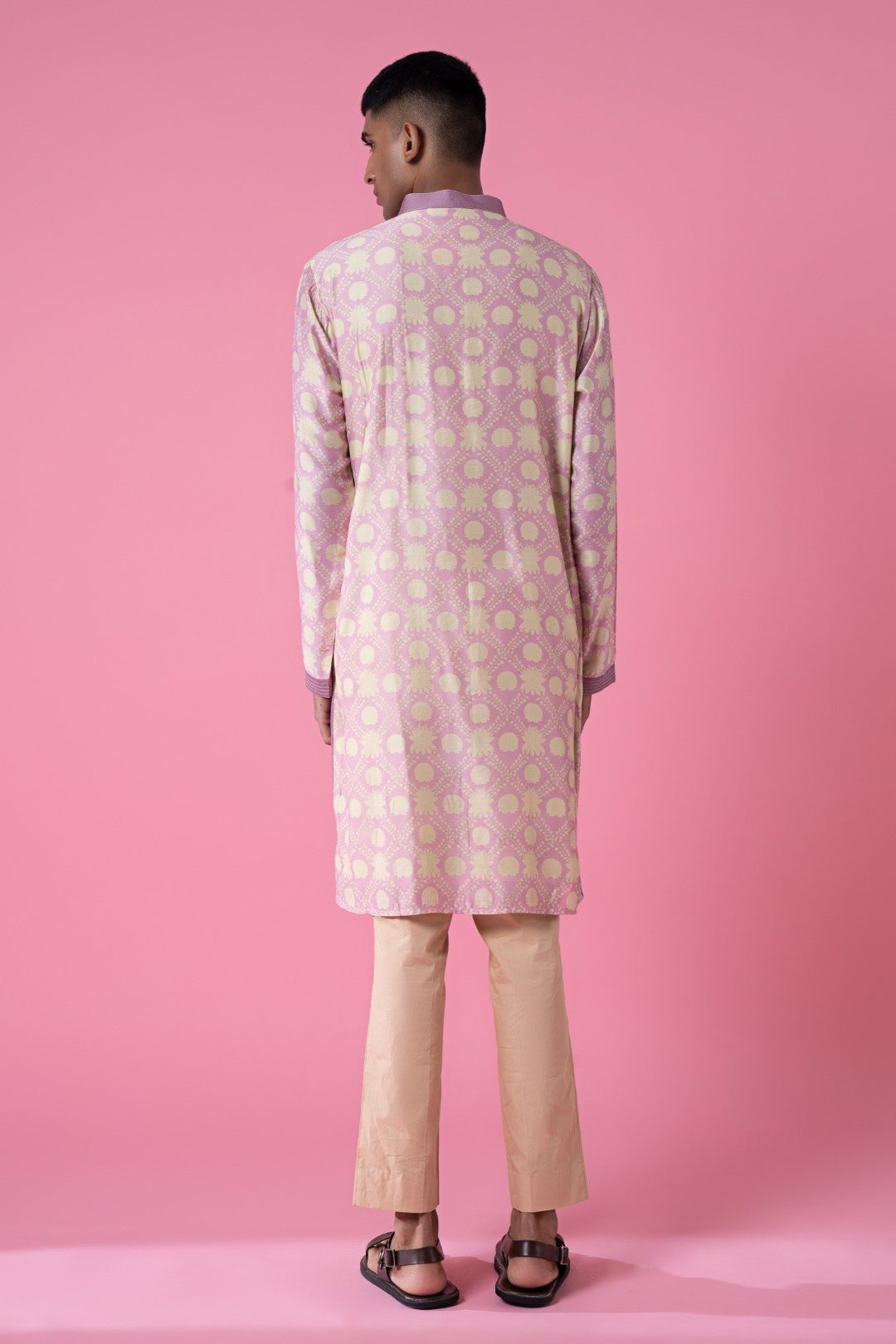 Lilac Embroidered Wild Flower Kurta-Siddhartha Bansal