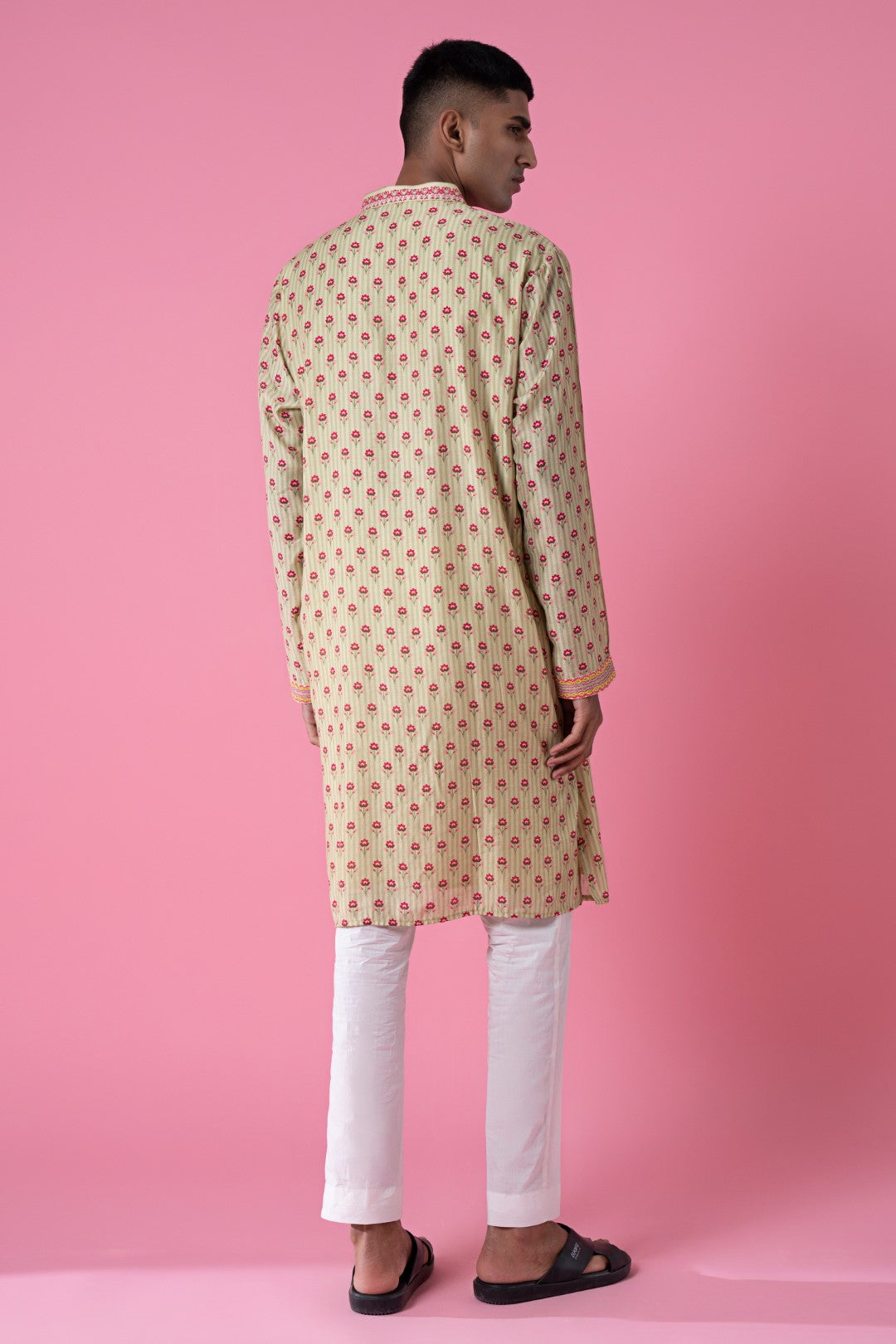 Serene Valley Green Embroidered Kurta Set-Siddhartha Bansal