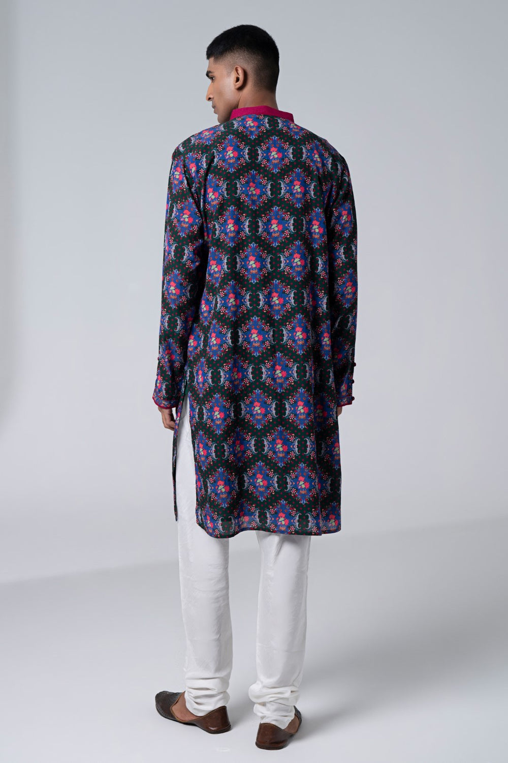 Monsoon Midnight Royal Chint Embroidered Kurta-Siddhartha Bansal