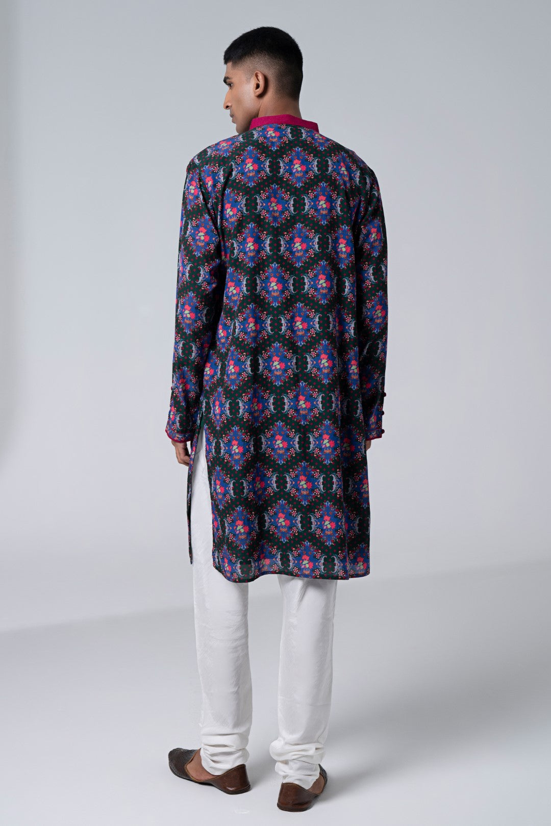 Monsoon Midnight Royal Chint Embroidered Kurta-Siddhartha Bansal
