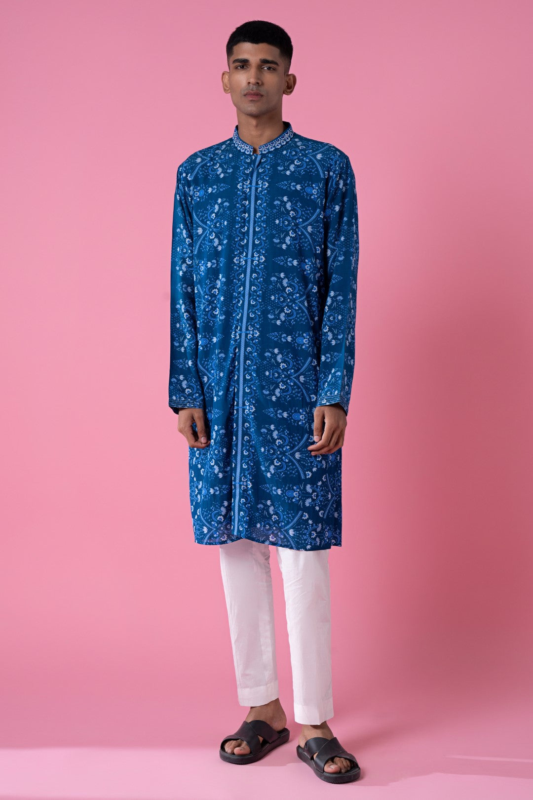 Blue Clover Royal Chintz Printed Kurta Set-Siddhartha Bansal