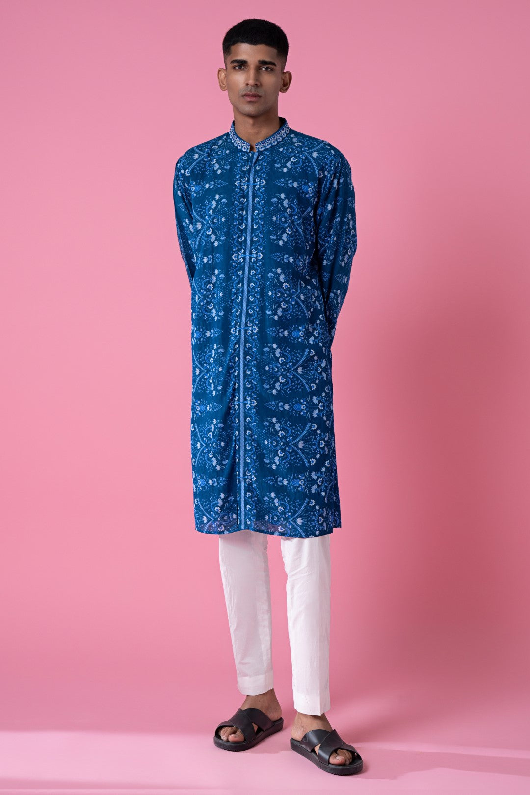 Blue Clover Royal Chintz Printed Kurta Set-Siddhartha Bansal