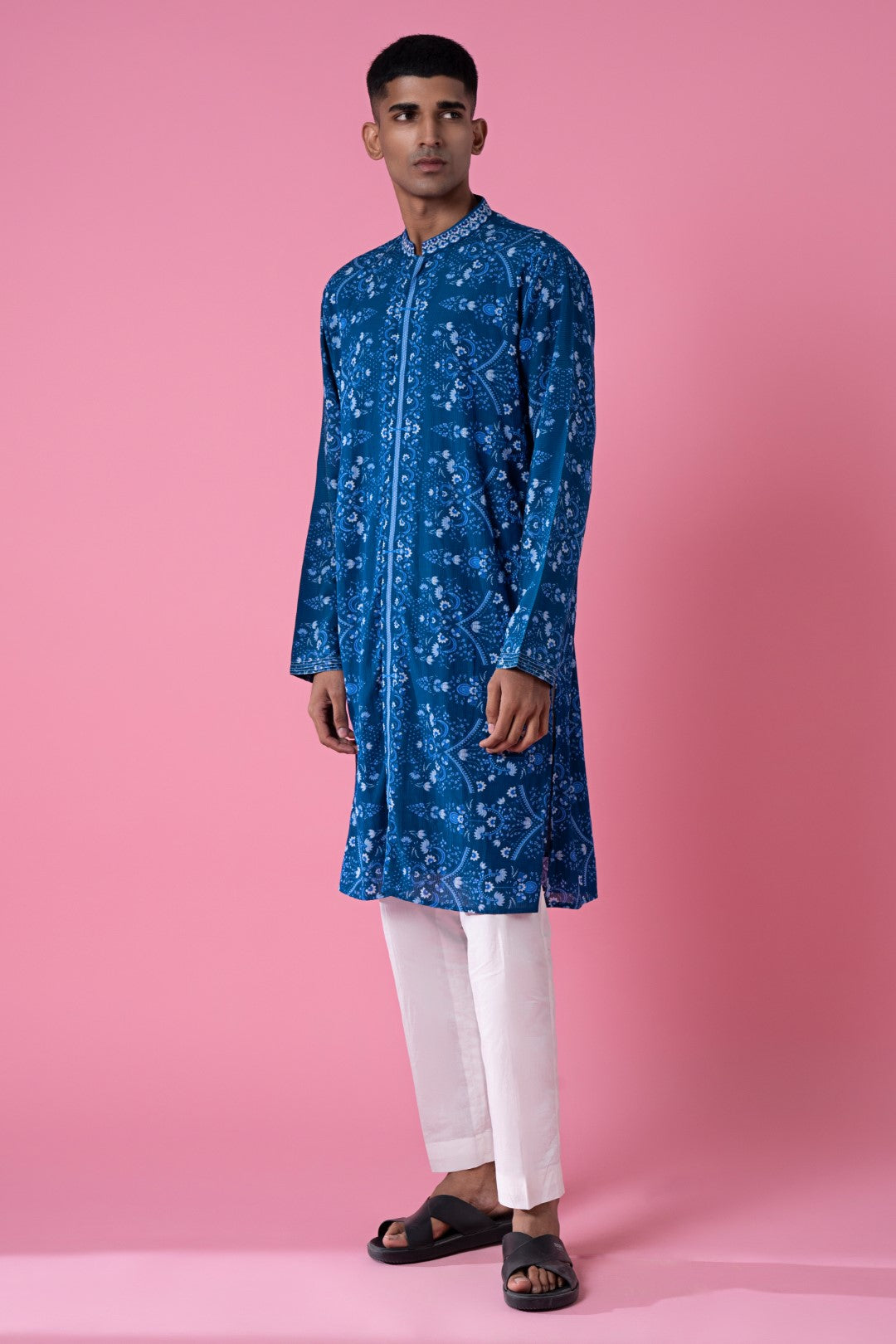 Blue Clover Royal Chintz Printed Kurta Set-Siddhartha Bansal