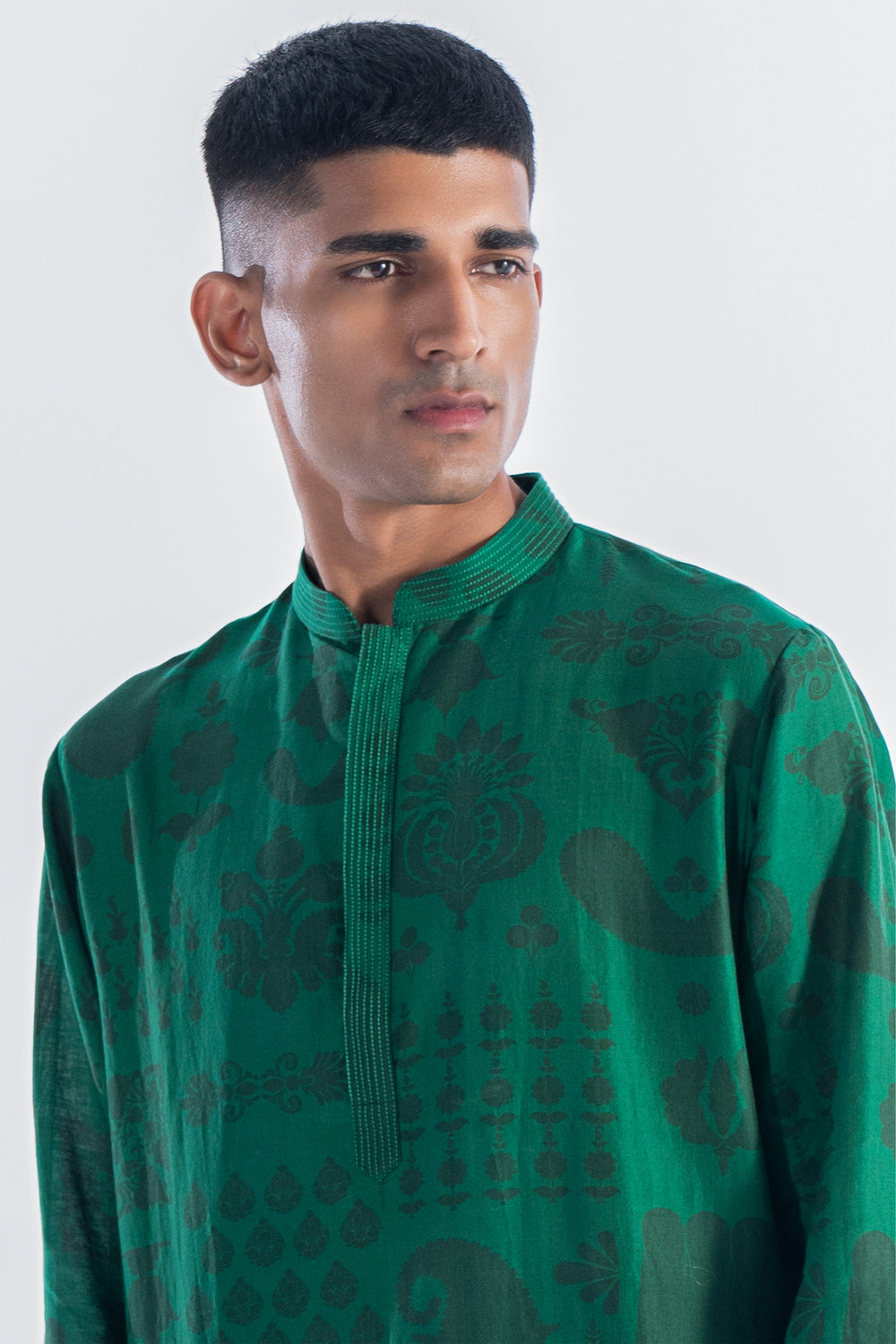 Emerald Printed Kurta Set-Siddhartha Bansal