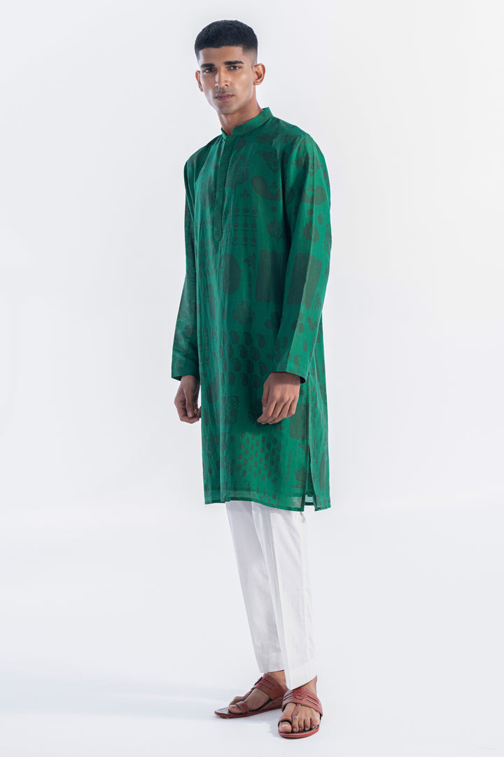 Emerald Printed Kurta Set-Siddhartha Bansal