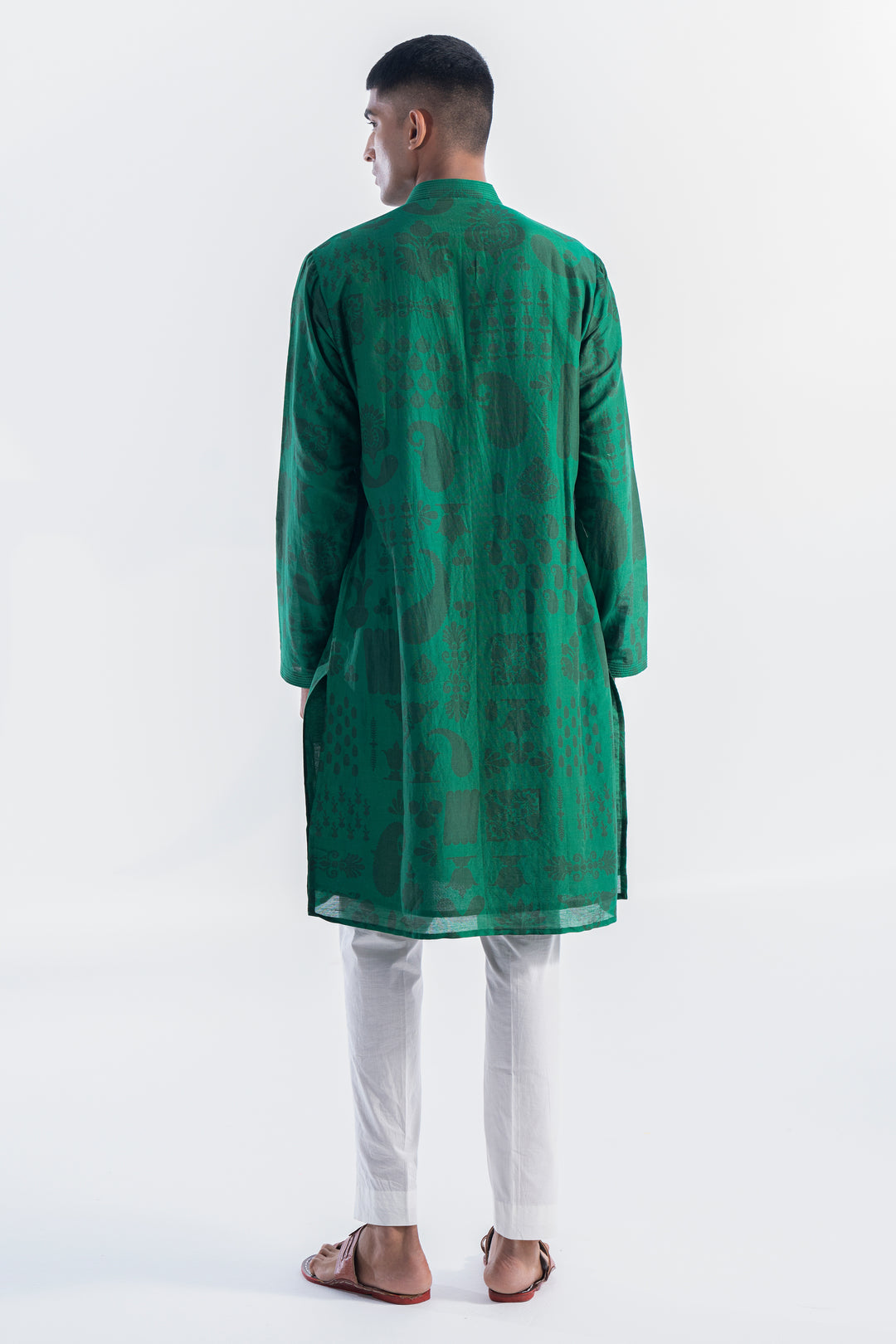 Emerald Printed Kurta Set-Siddhartha Bansal