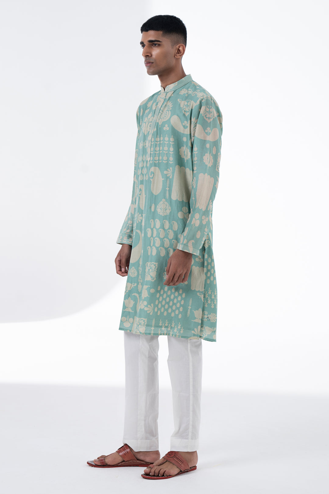 Sea Surf Printed Kurta Set-Siddhartha Bansal