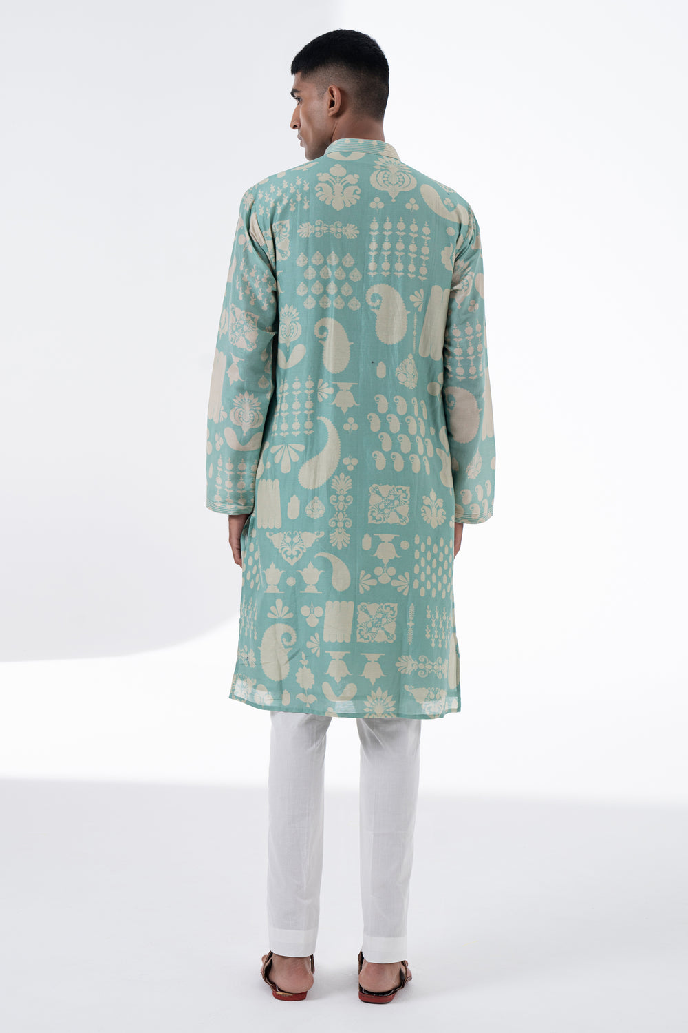 Sea Surf Printed Kurta Set-Siddhartha Bansal