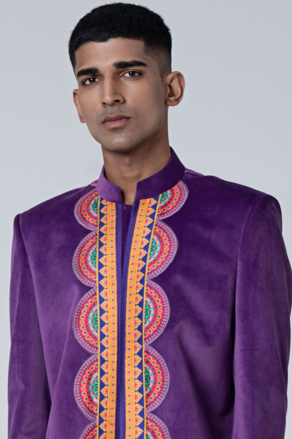 Sb Signature Purple Sherwani Set-Siddhartha Bansal