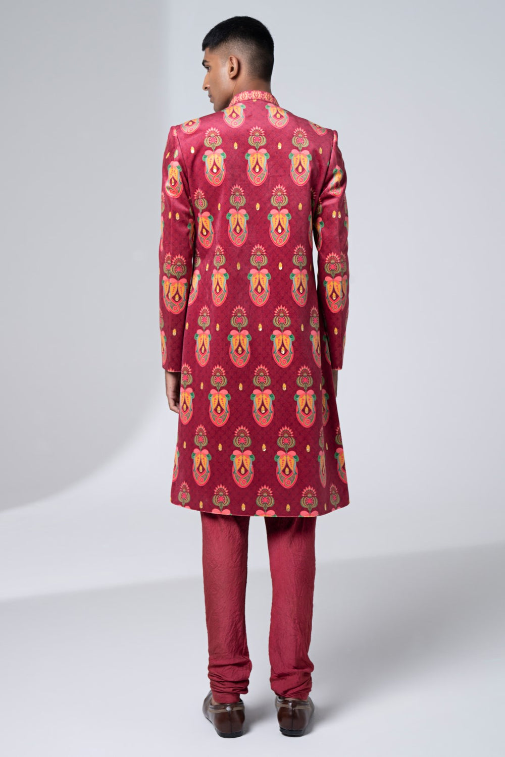 Sb Signature Royal Maroon Sherwani Set-Siddhartha Bansal