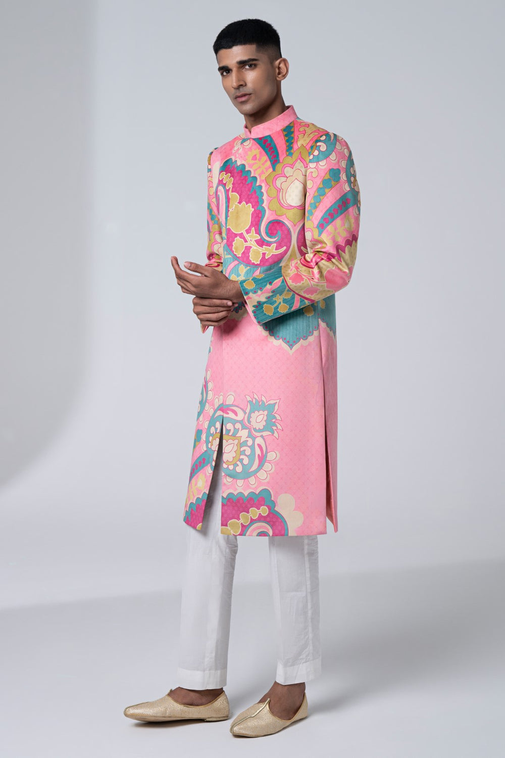 Sb Signature Pink Royal Paisely Sherwani Set-Siddhartha Bansal