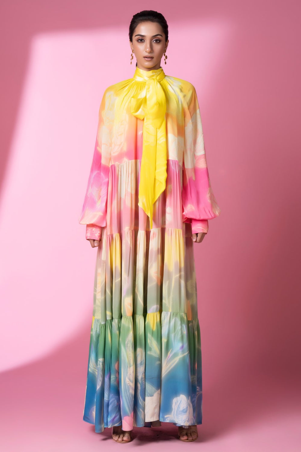 Masoom Minawala In Evening Bloom Long Tiered Dress-Siddhartha Bansal