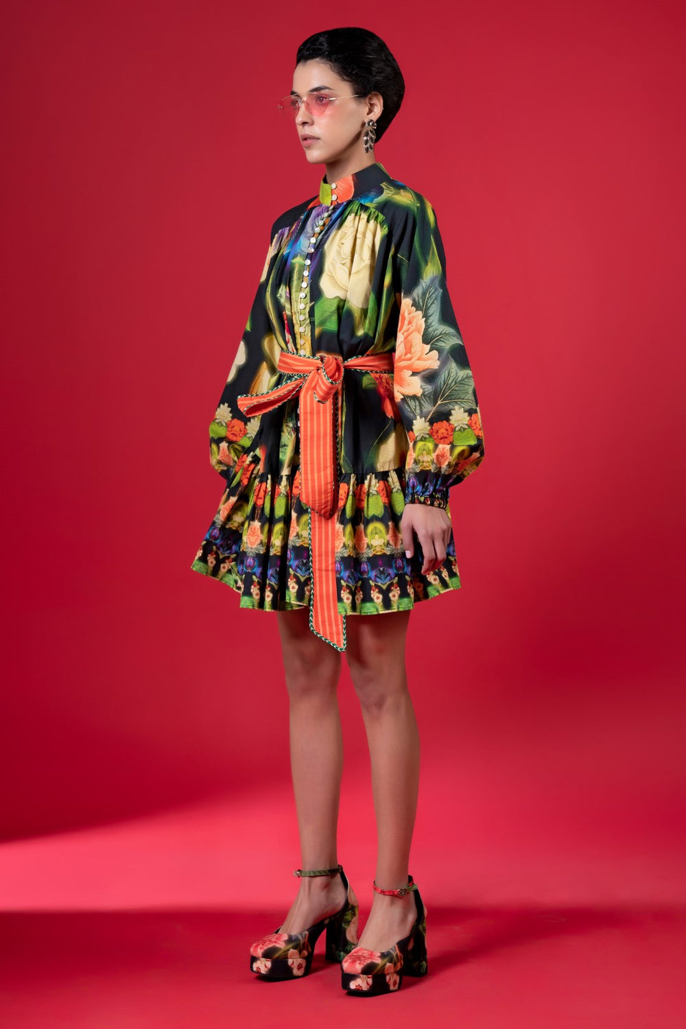 Night Bloom Gathered Dress-Siddhartha Bansal