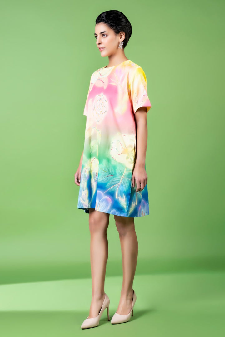 Evening Bloom Embroidered Dress-Siddhartha Bansal