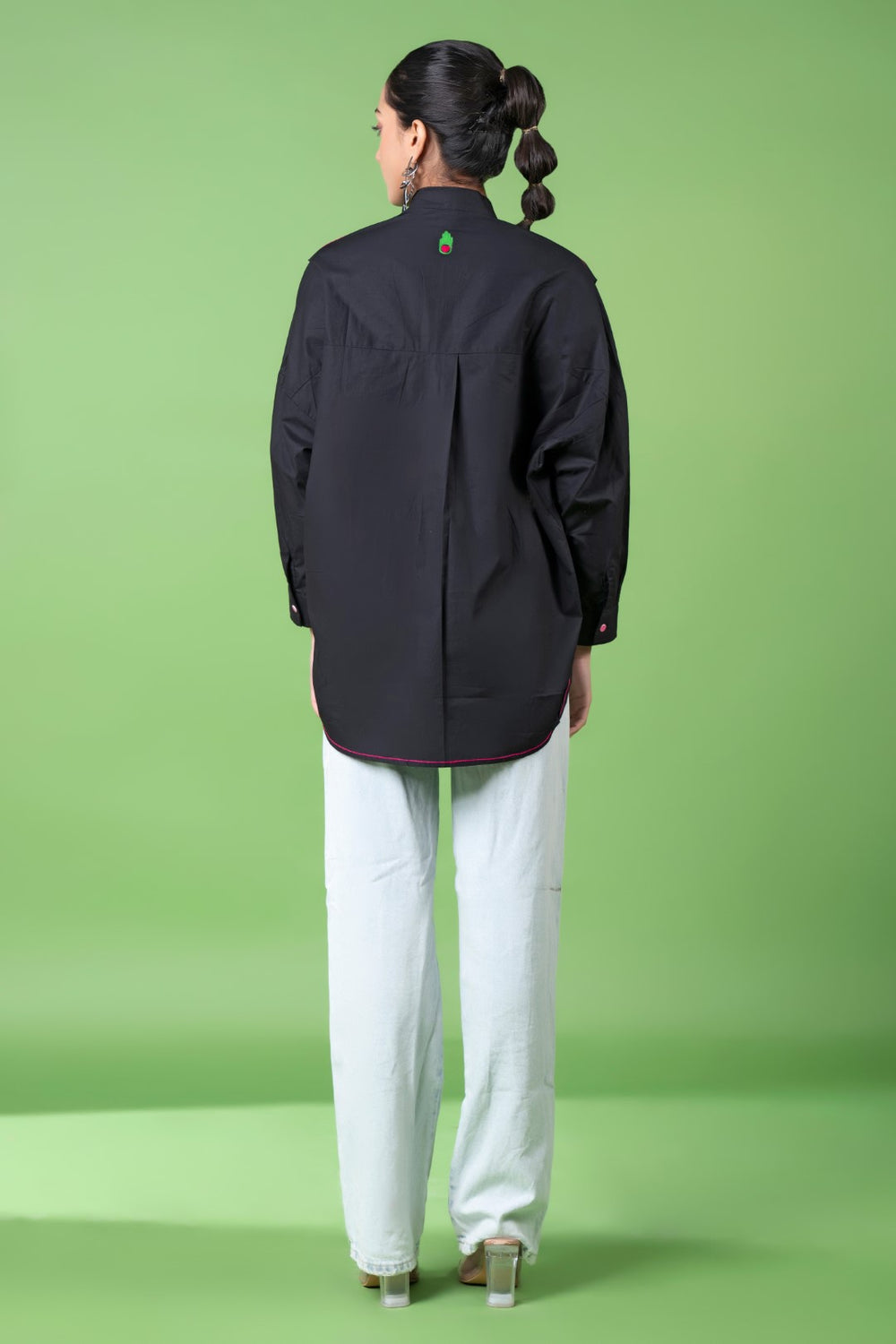 Black Oversized Shirt-Siddhartha Bansal