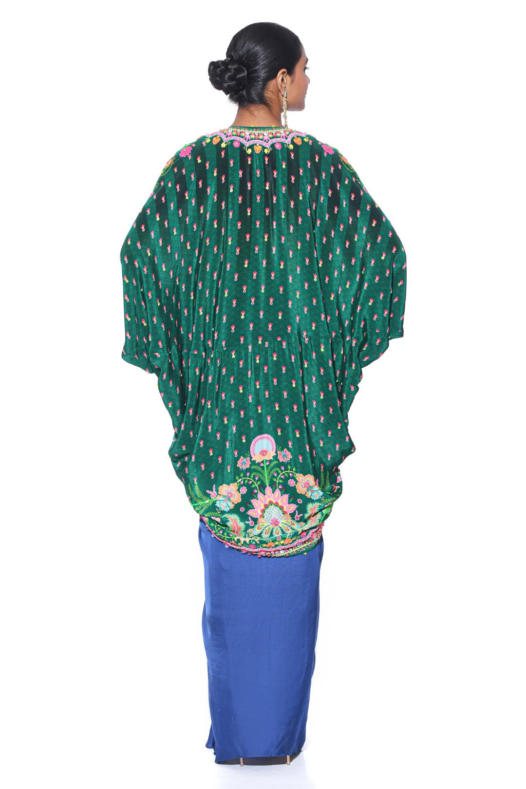 Emerald Hand Embroidered Shrug Set-Siddhartha Bansal