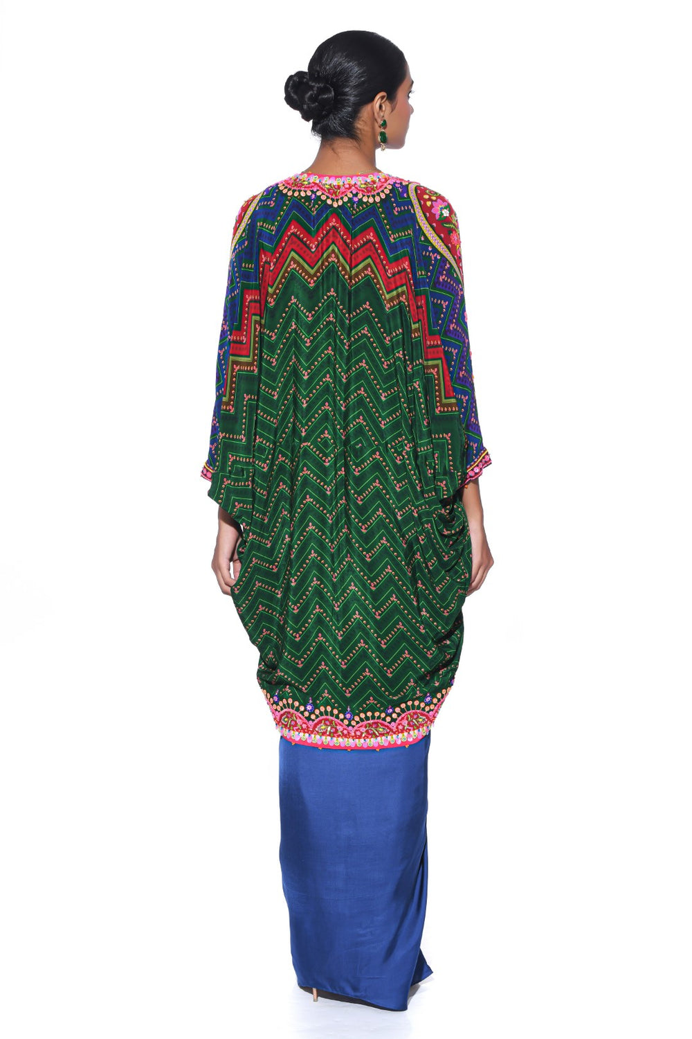 Jade Hand Embroidered Shrug Set-Siddhartha Bansal